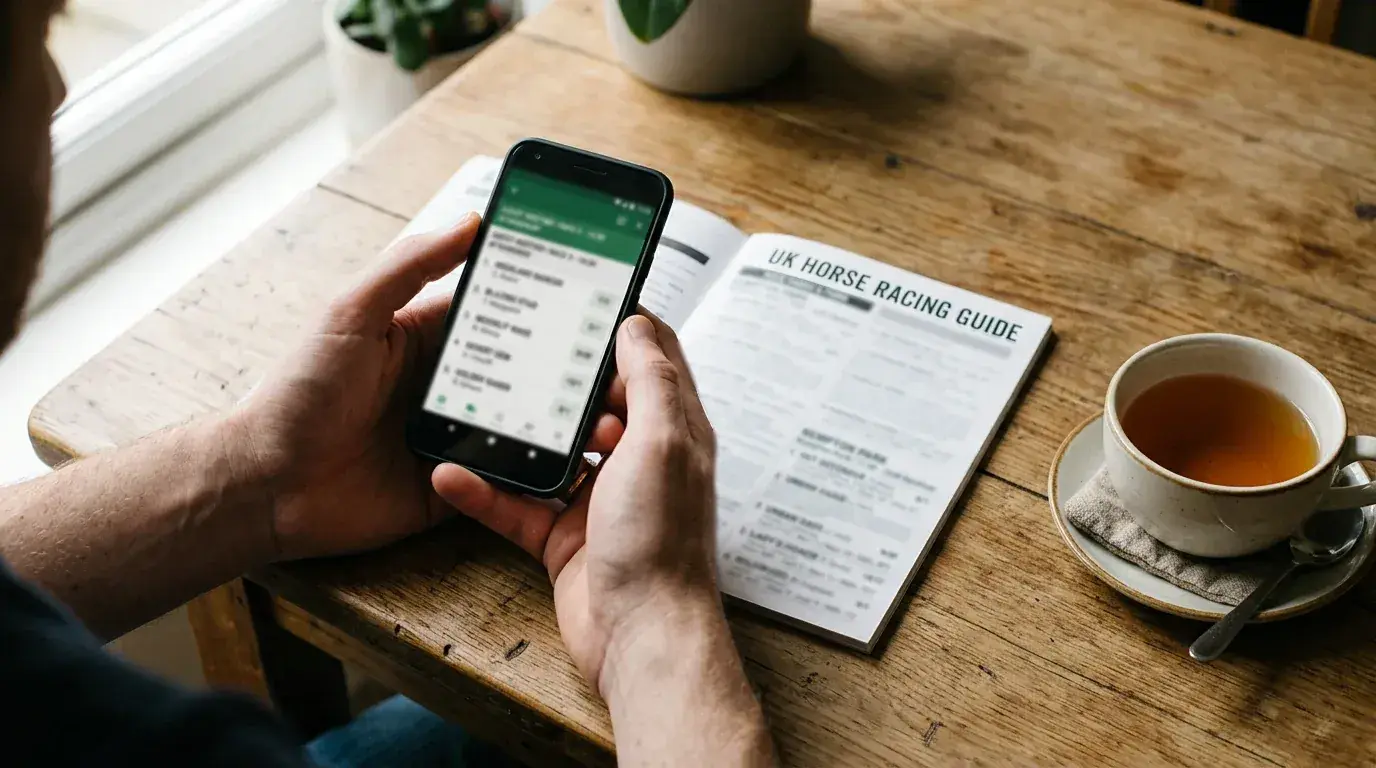 Punter comparing horse racing odds across multiple bookmaker apps on a smartphone